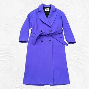 MSGM Double Breast Trench Coat Italy Wool Blend IT 40/US 6 Ultra Violet Purple